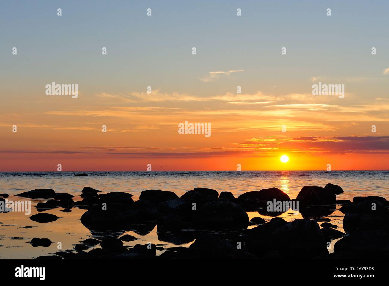 Tramonto su Gotland Foto Stock