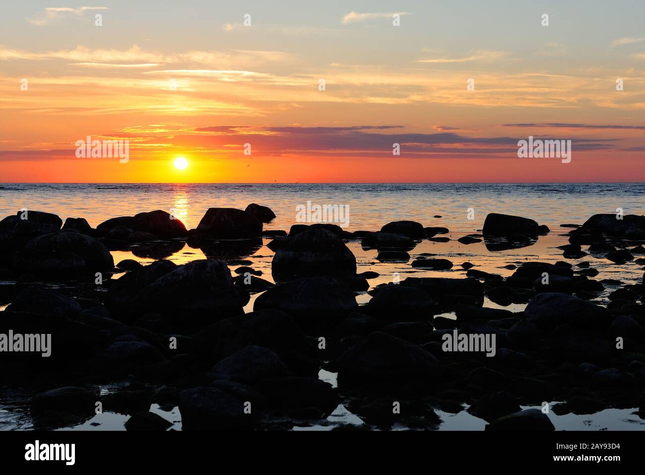 Tramonto su Gotland Foto Stock