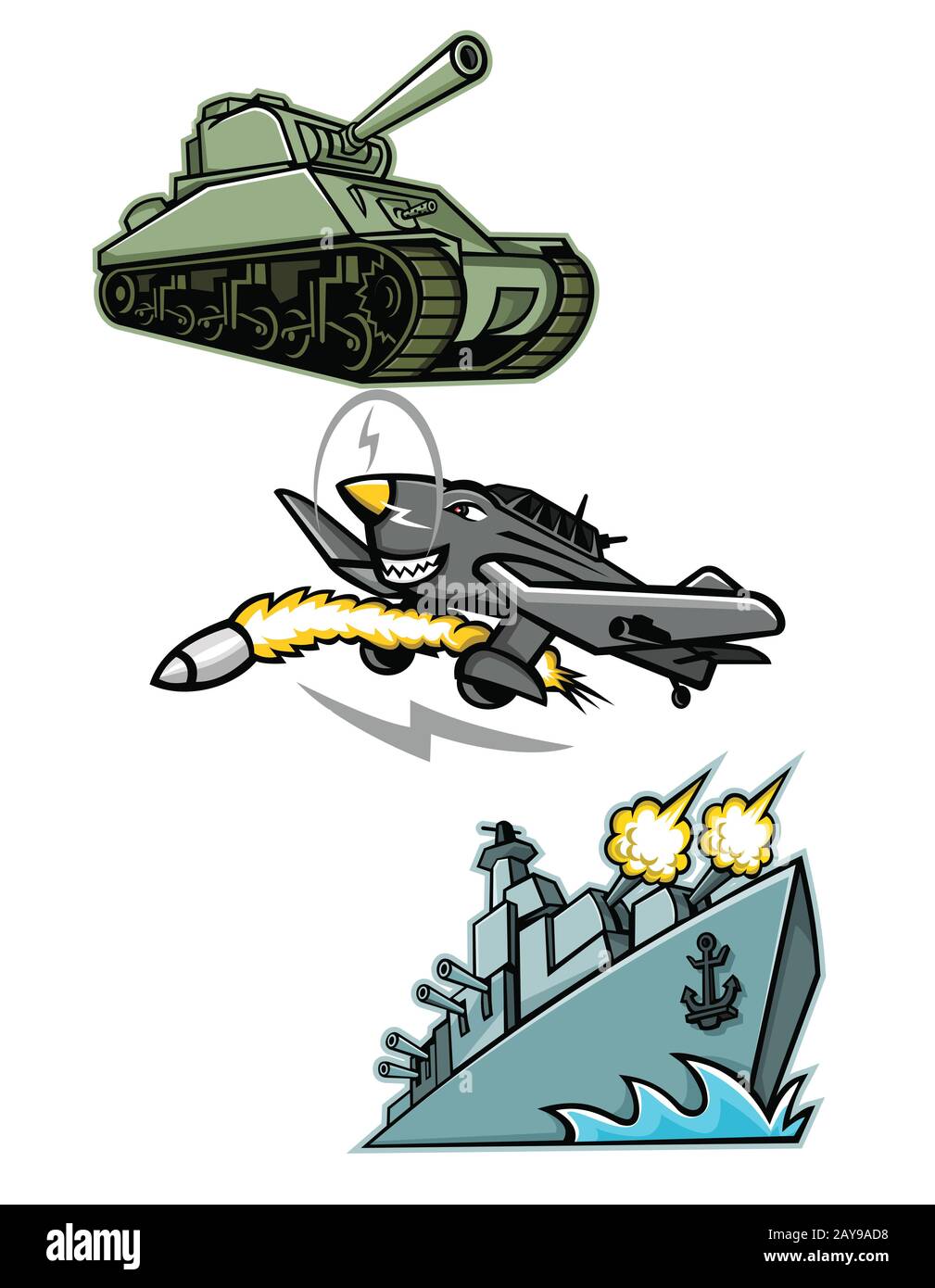 Guerra Mondiale 2 veicoli militari mascotte Foto Stock