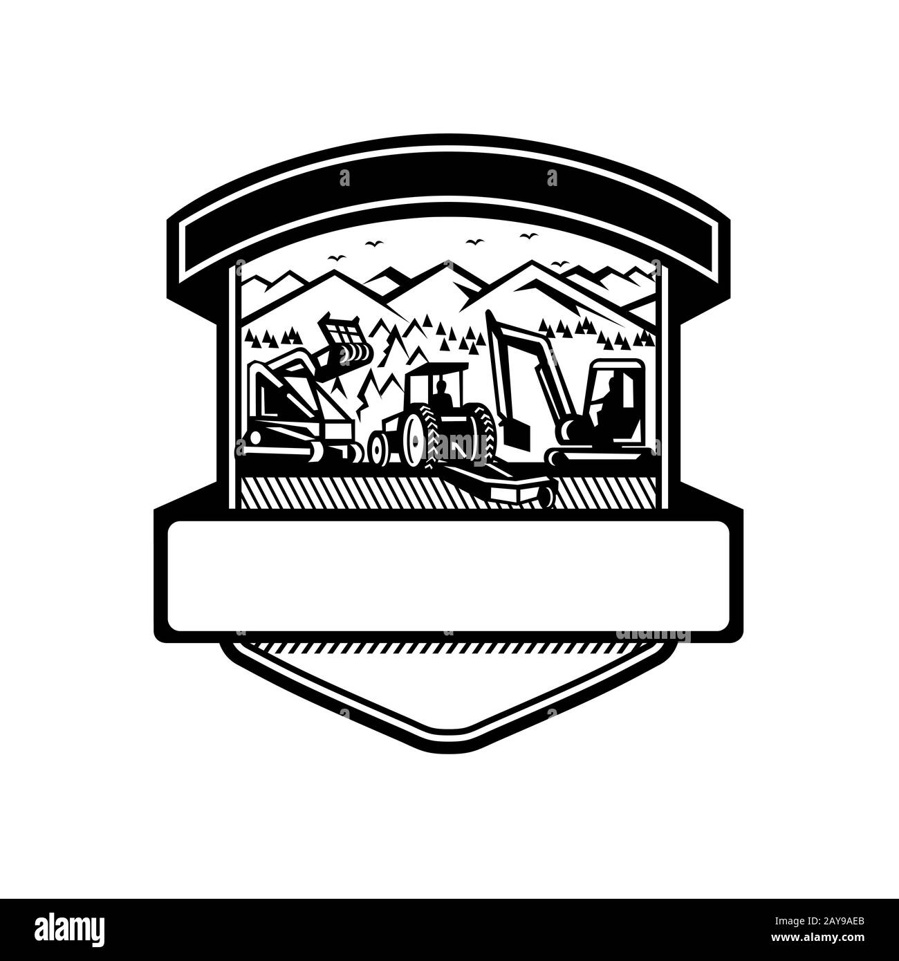 Albero Mulching Bush hogging servizi di scavo Badge Foto Stock