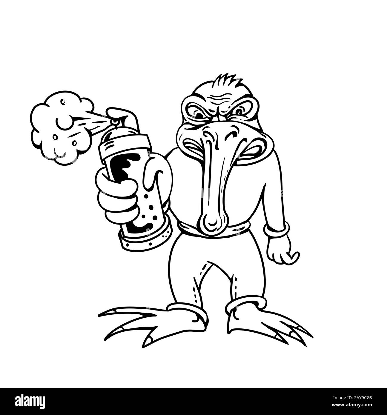 Kiwi Bird Graffiti Artist Cartoon Foto Stock