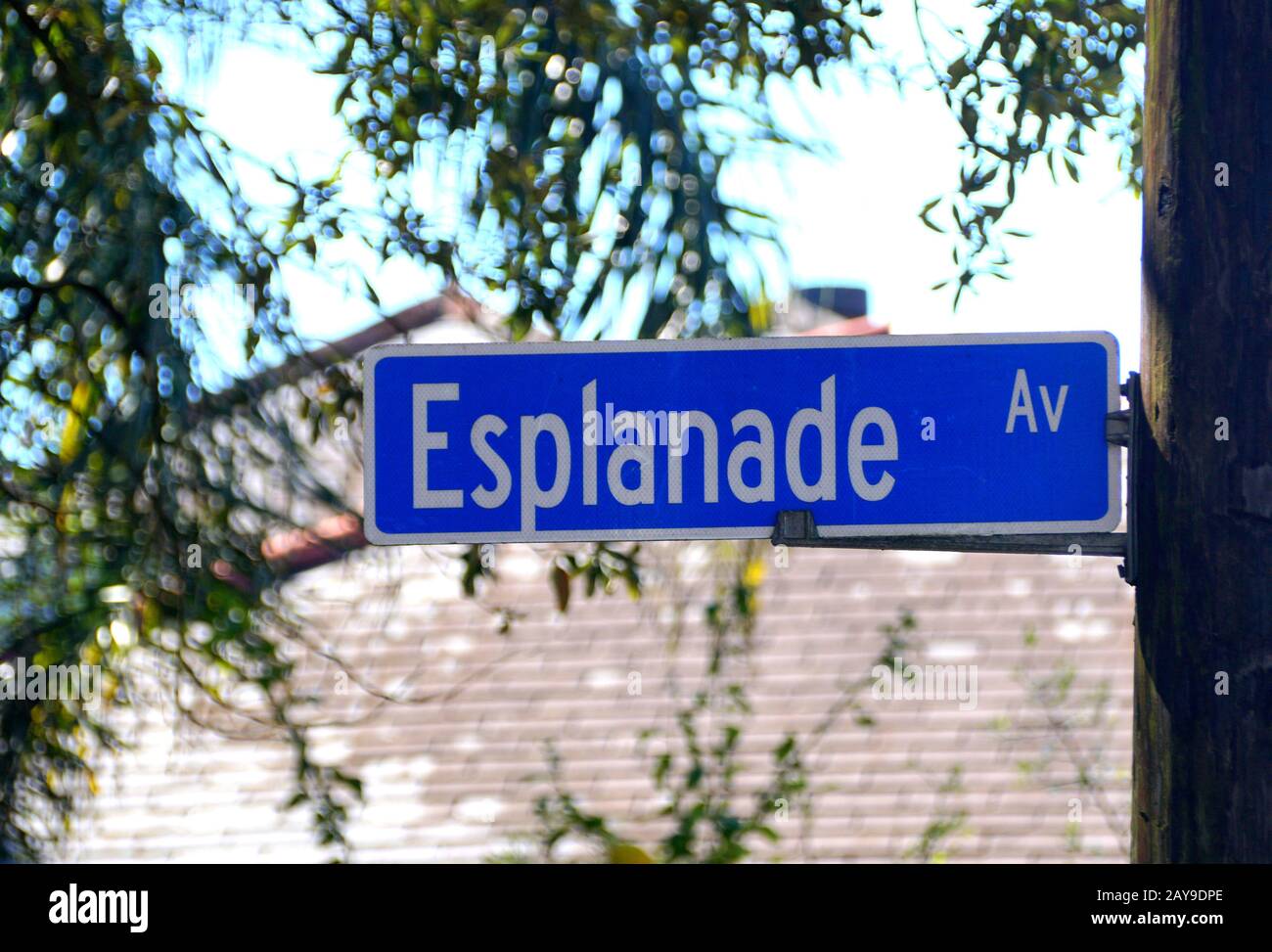 New Orleans, Louisiana, Stati Uniti - 7 febbraio 2020 - il cartello stradale su Esplanade Avenue Foto Stock