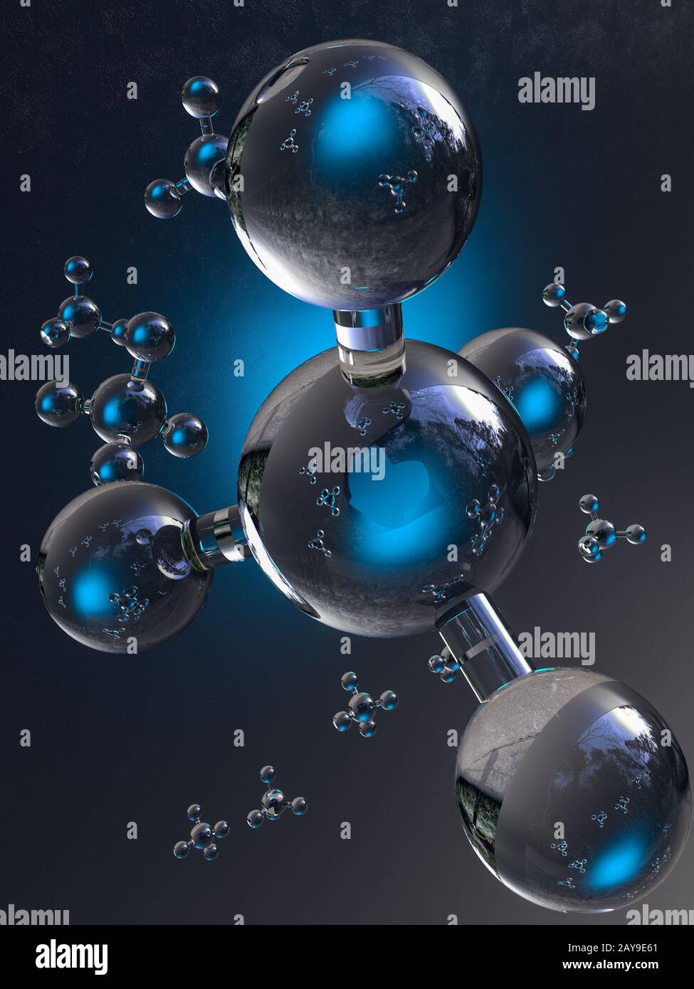Molecola di metano, struttura Foto Stock