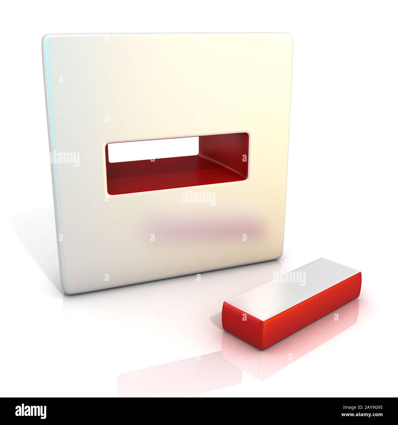 Segno meno. 3D Foto Stock