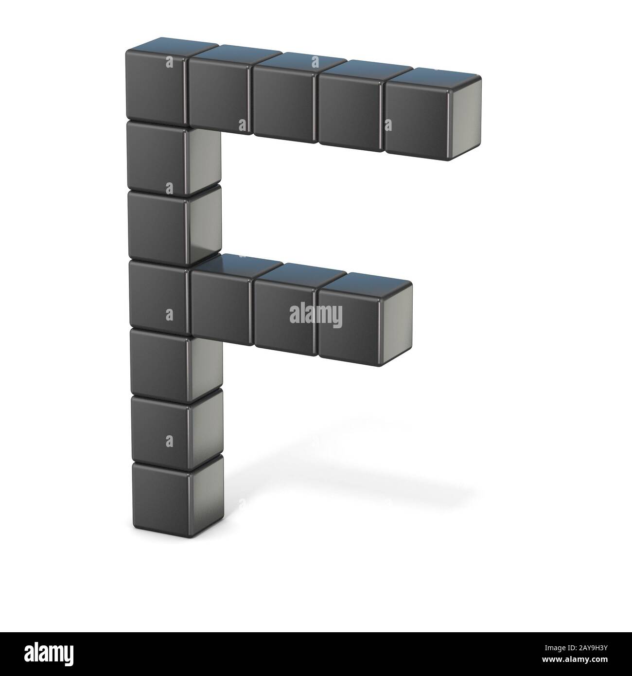 8 bit font. Lettera maiuscola F. 3D Foto Stock