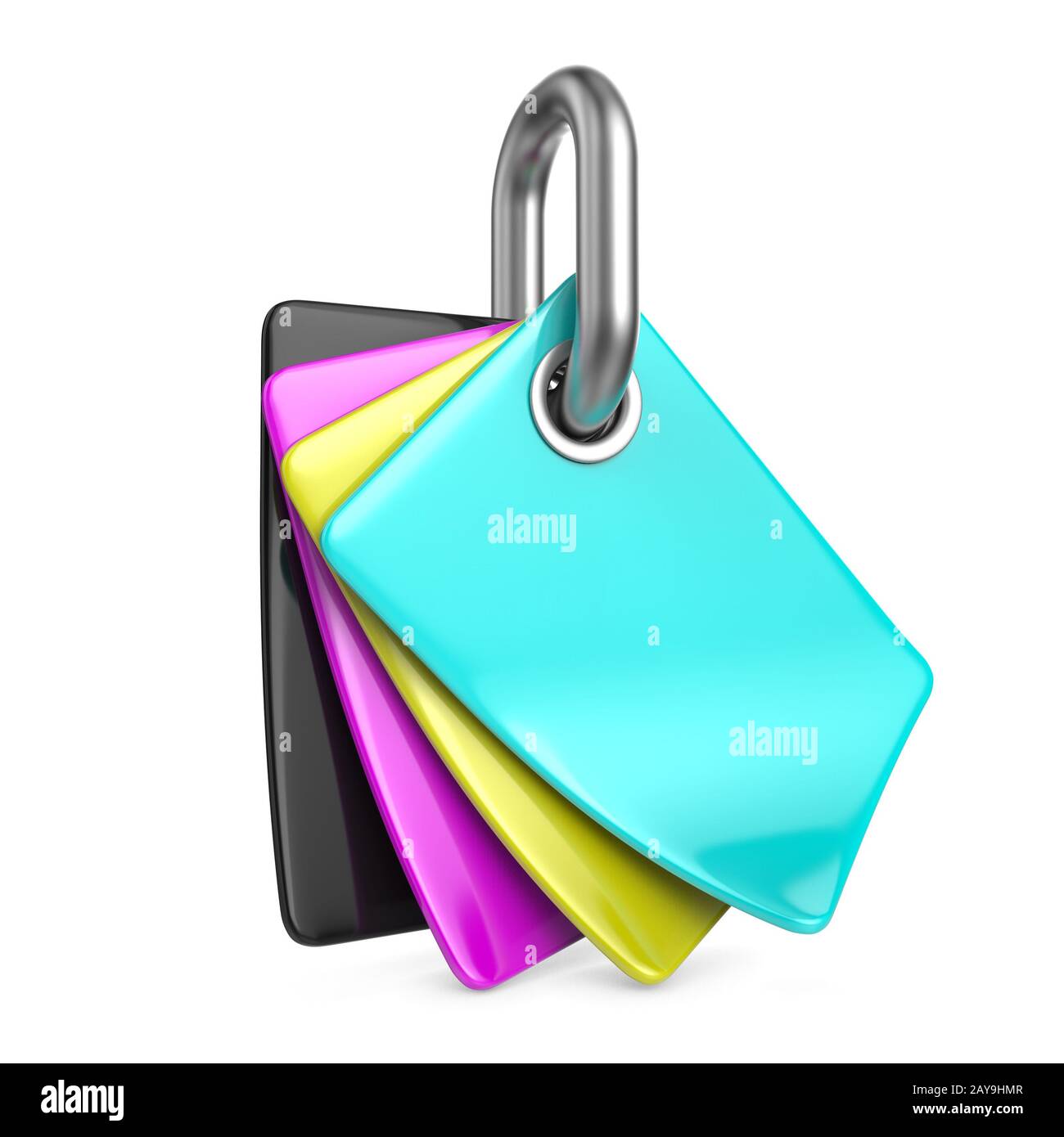 CMYK tavolozza dei colori sulla maglia di catena 3D Foto Stock