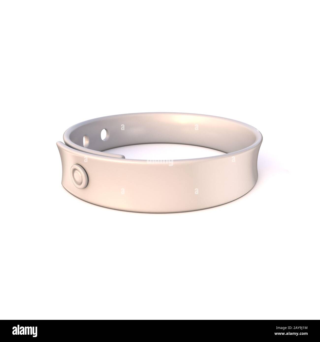 Bracciale in gomma bianca. 3D Foto Stock