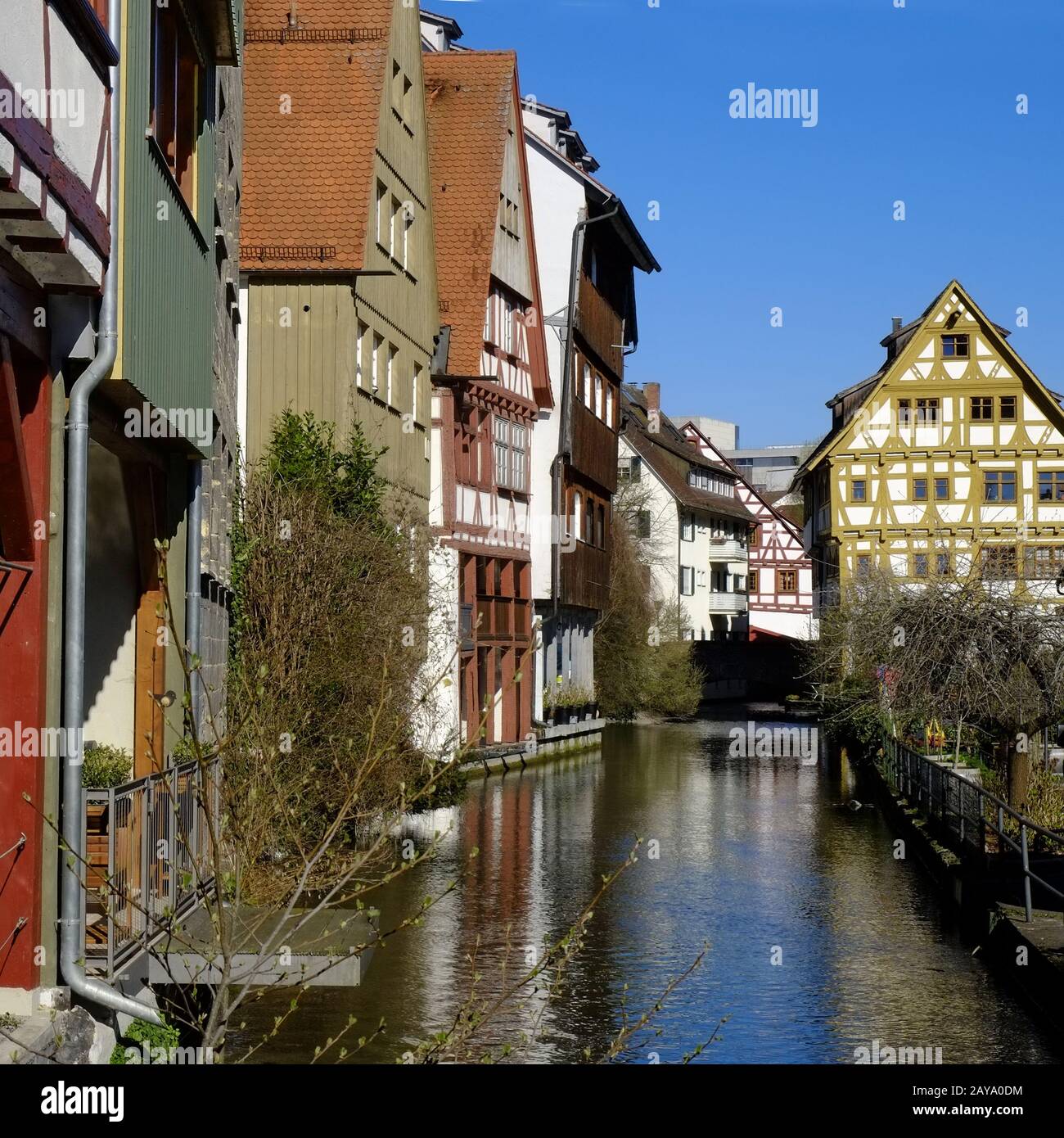 Ulm, Fischerviertel, quartiere dei pescatori Foto Stock