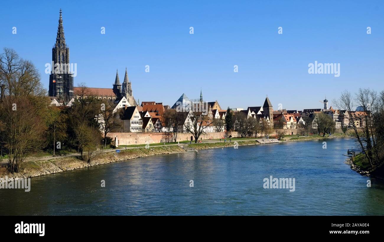 Ulm, città sul Danubio Foto Stock