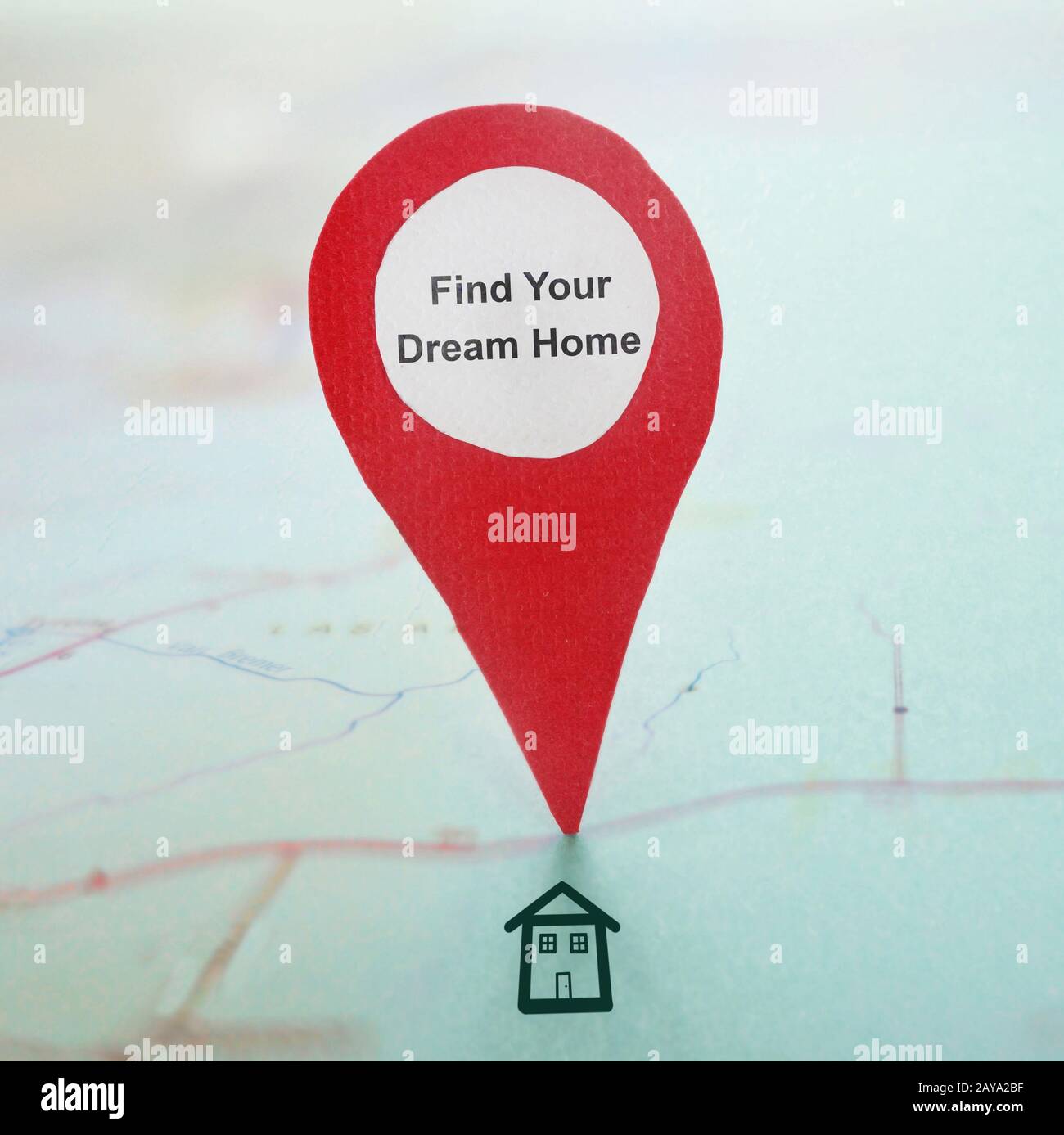 Mappa rosso locator Foto Stock