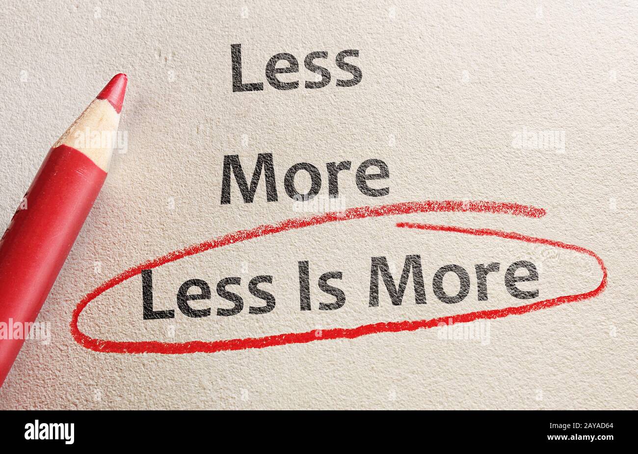 Meno è più Foto Stock