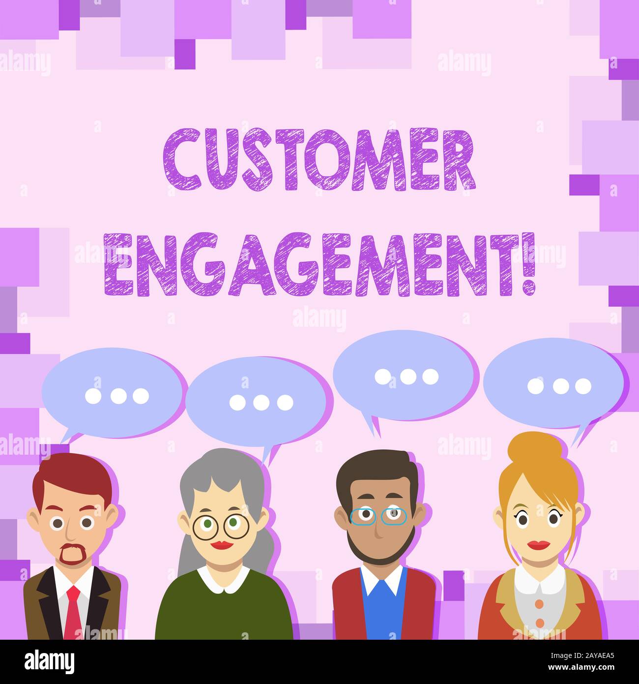 Scrittura concettuale a mano che mostra il coinvolgimento del cliente. Foto aziendale che mostra il legame emotivo tra un cliente e un Foto Stock