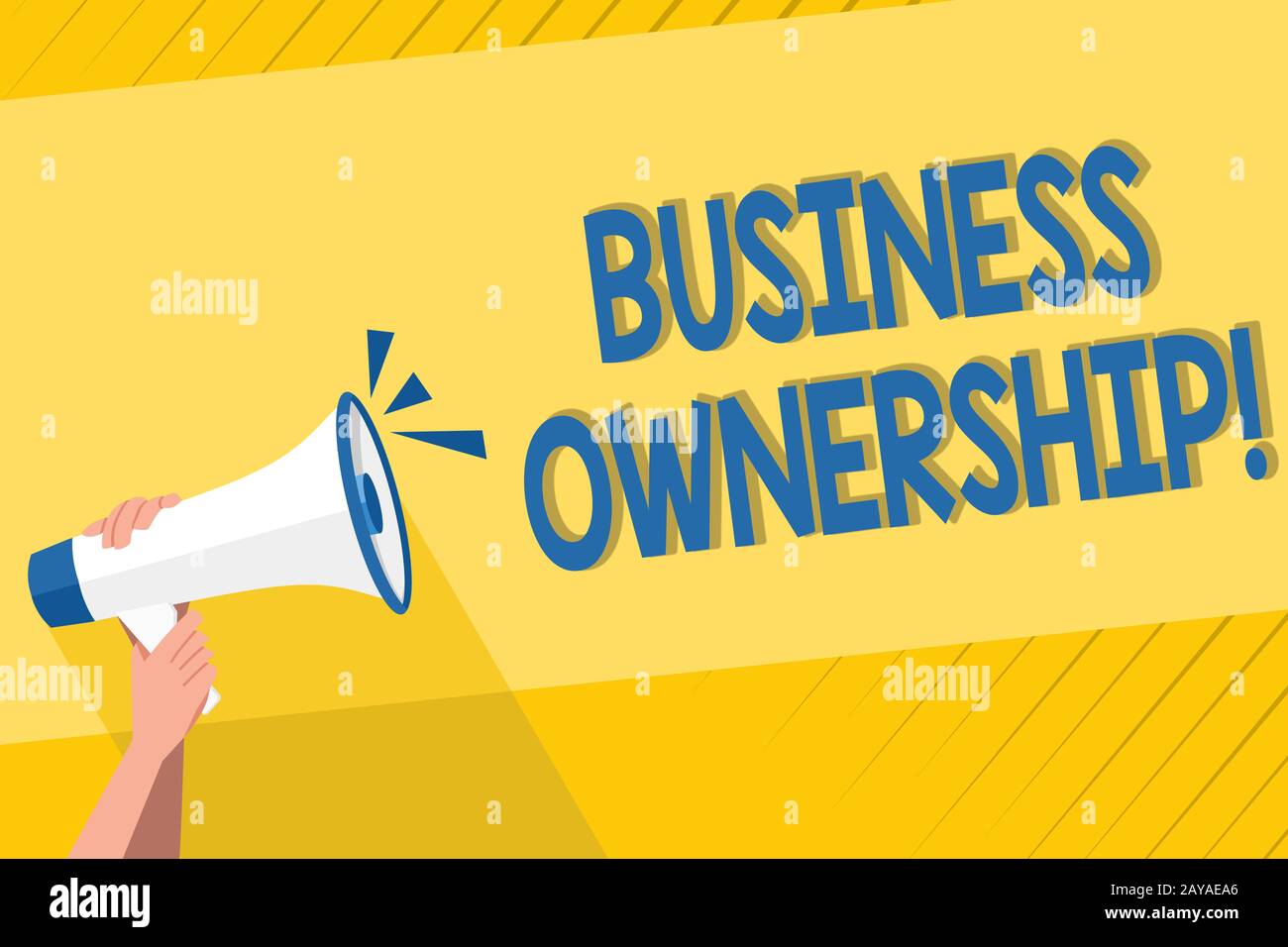 Scrittura a mano di testo scrittura di proprietà commerciale. Concetto che significa controllo o dettare le operazioni e le funzioni mano umana Holdi Foto Stock