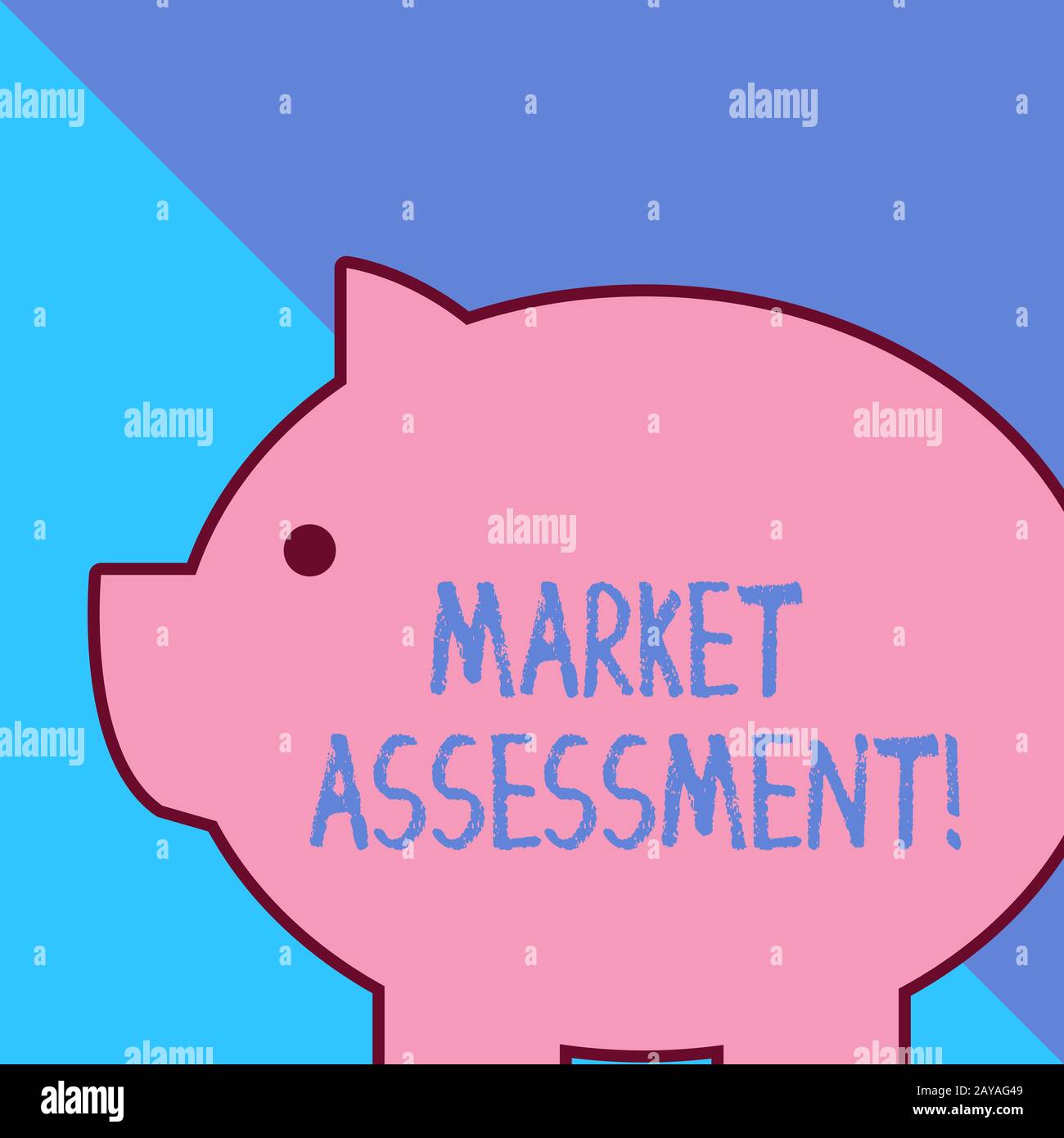 Testo di scrittura di parole Valutazione del mercato. Concetto di business per la valutazione del mercato di un prodotto o servizio. Foto Stock