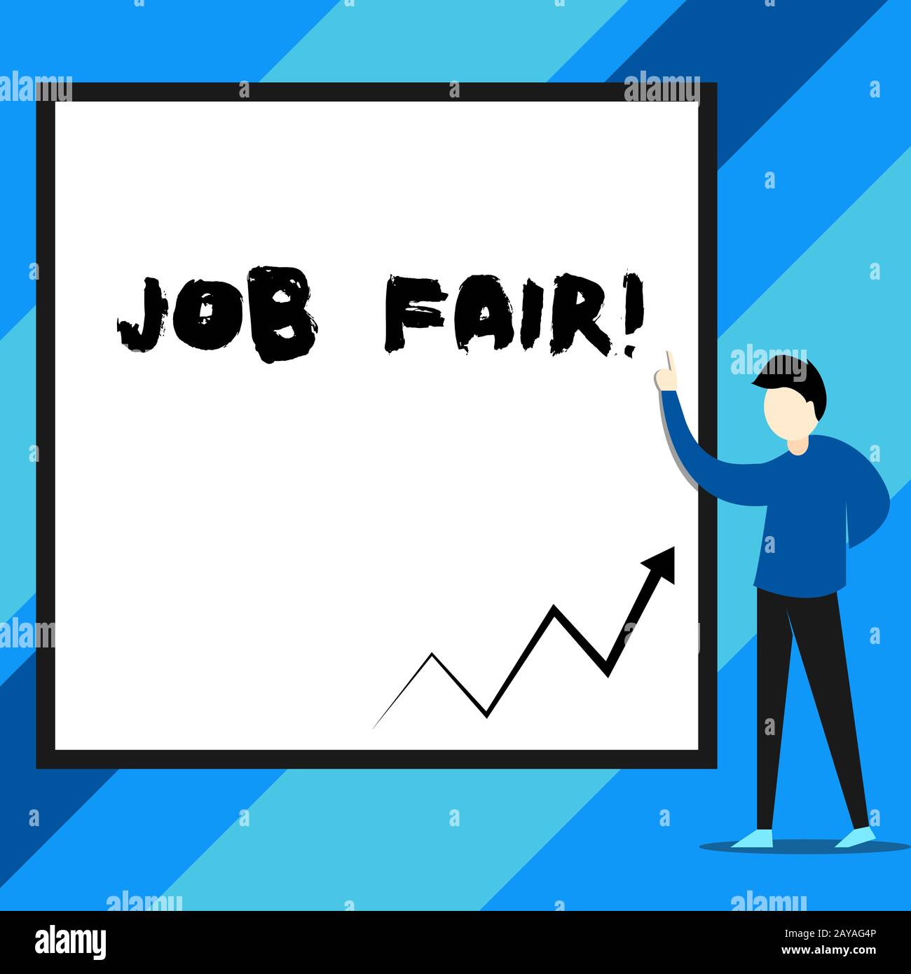 Segno di testo che mostra Job Fair. Evento fotografico concettuale in cui i reclutatori di datori di lavoro forniscono informazioni ai dipendenti. Foto Stock