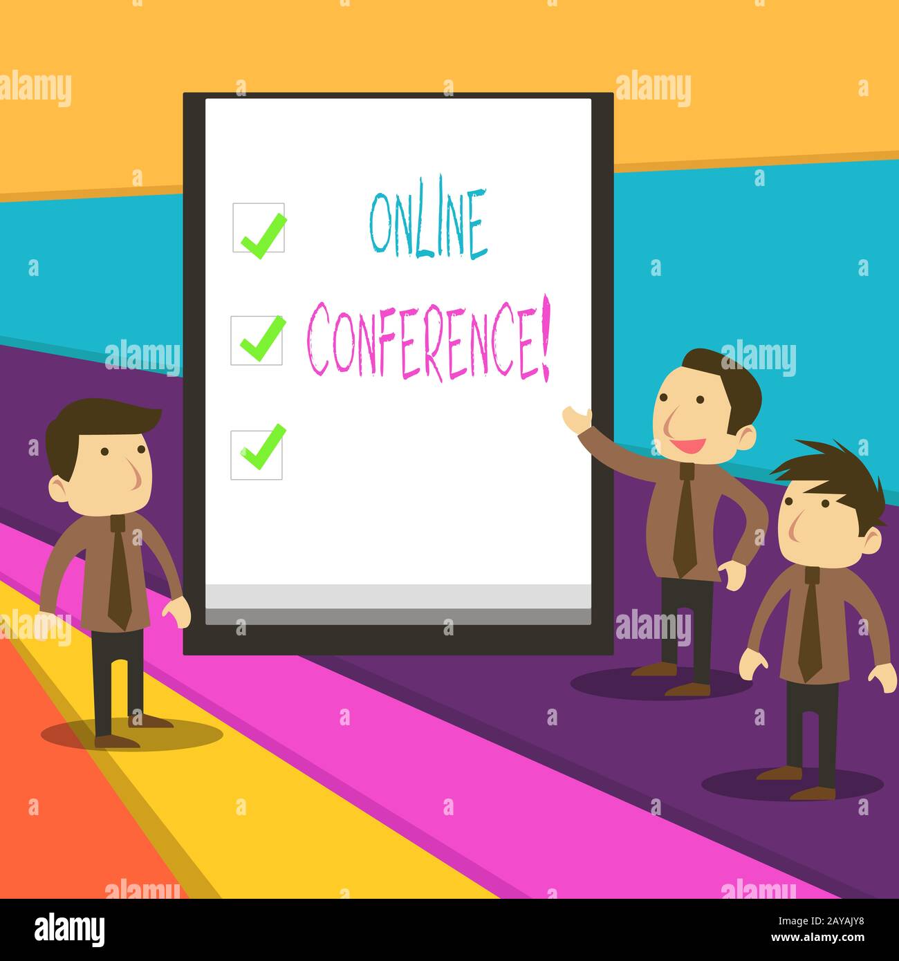 Word Writing text Online Conference. Concetto di business per il servizio online tramite il quale è possibile tenere riunioni dal vivo. Foto Stock