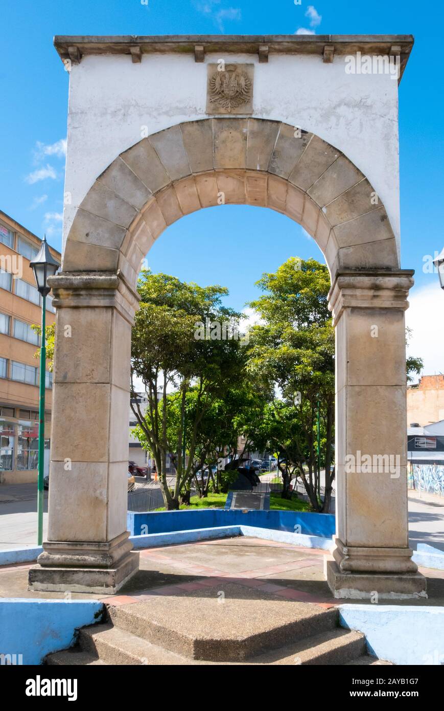 Tunja arco romano nel distretto di Los Hongos Colombia Foto Stock