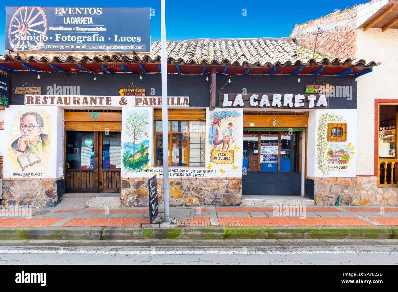 Colombia Zipaquira ristorante tipica facciata esterna Foto Stock