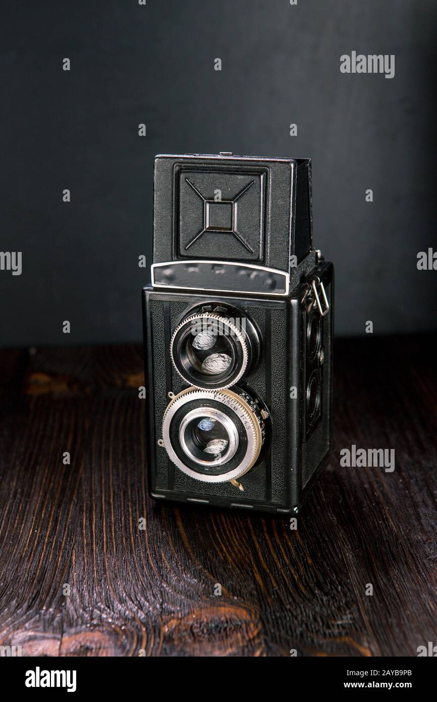 Vecchia macchina fotografica di moda antica Foto Stock