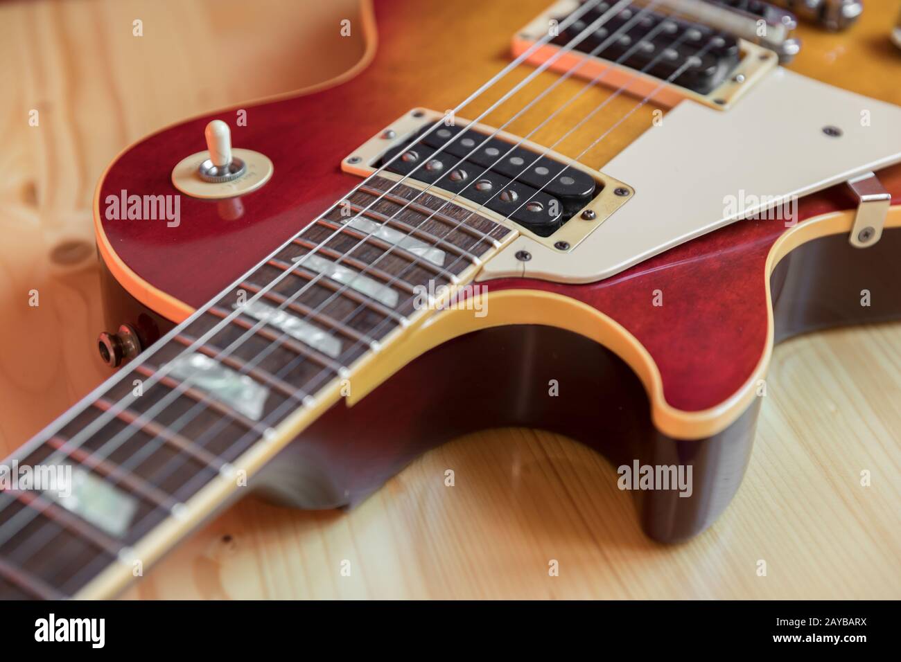 Chitarra elettrica close up Foto Stock