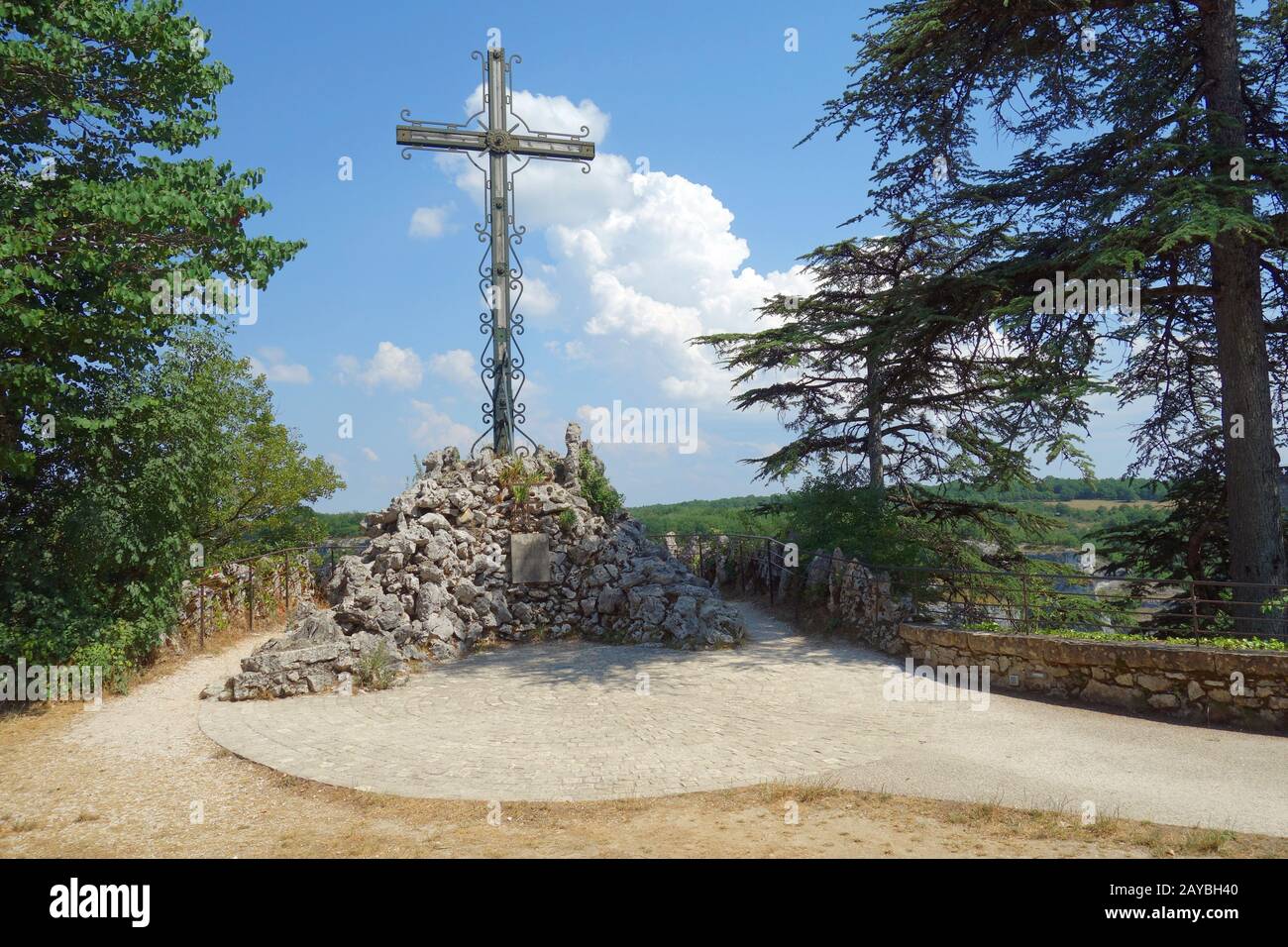 Vertice croce di Rocadamour Lot in Francia Foto Stock