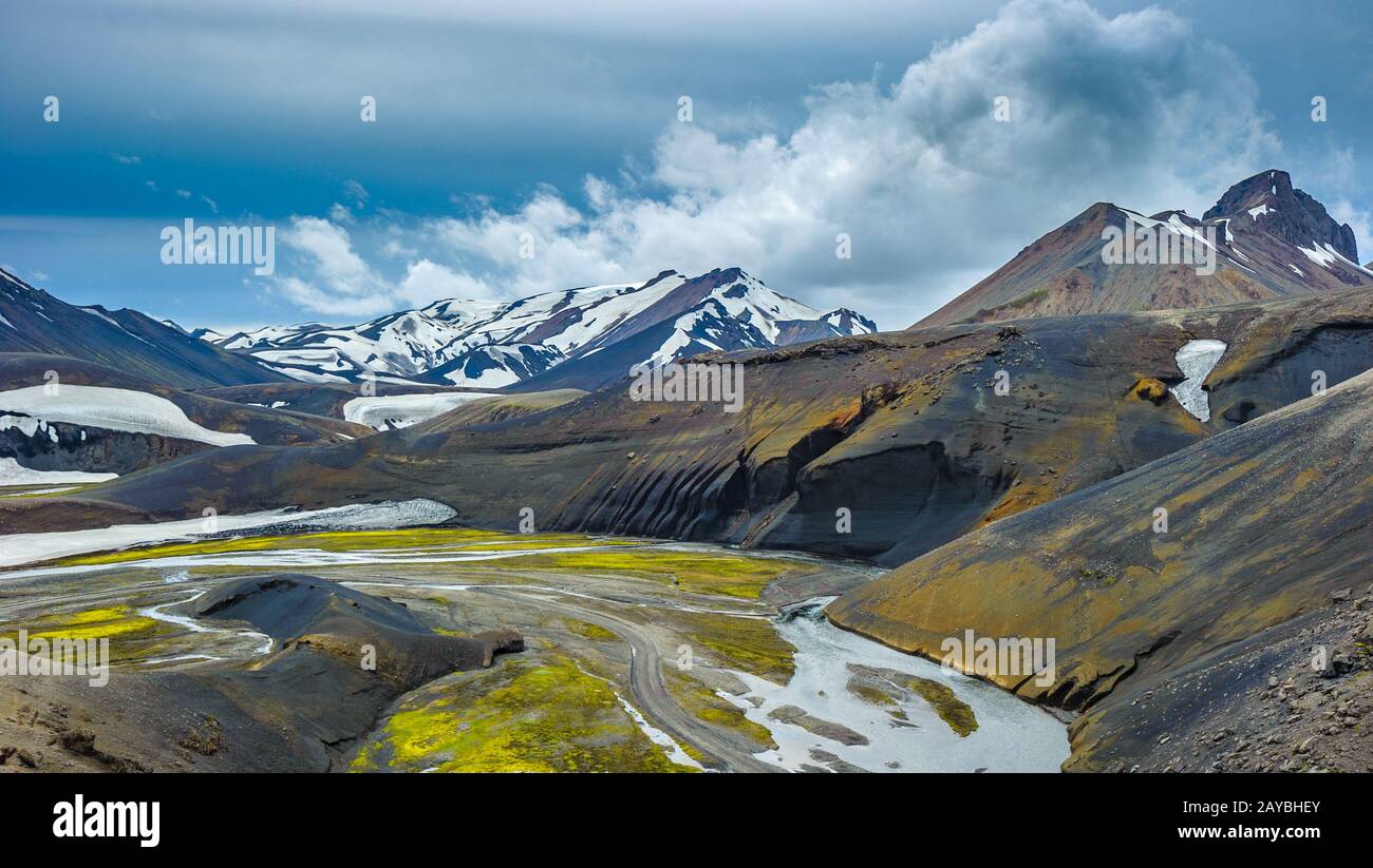 Scenic Area Altopiano di Landmannalaugar, Islanda Foto Stock