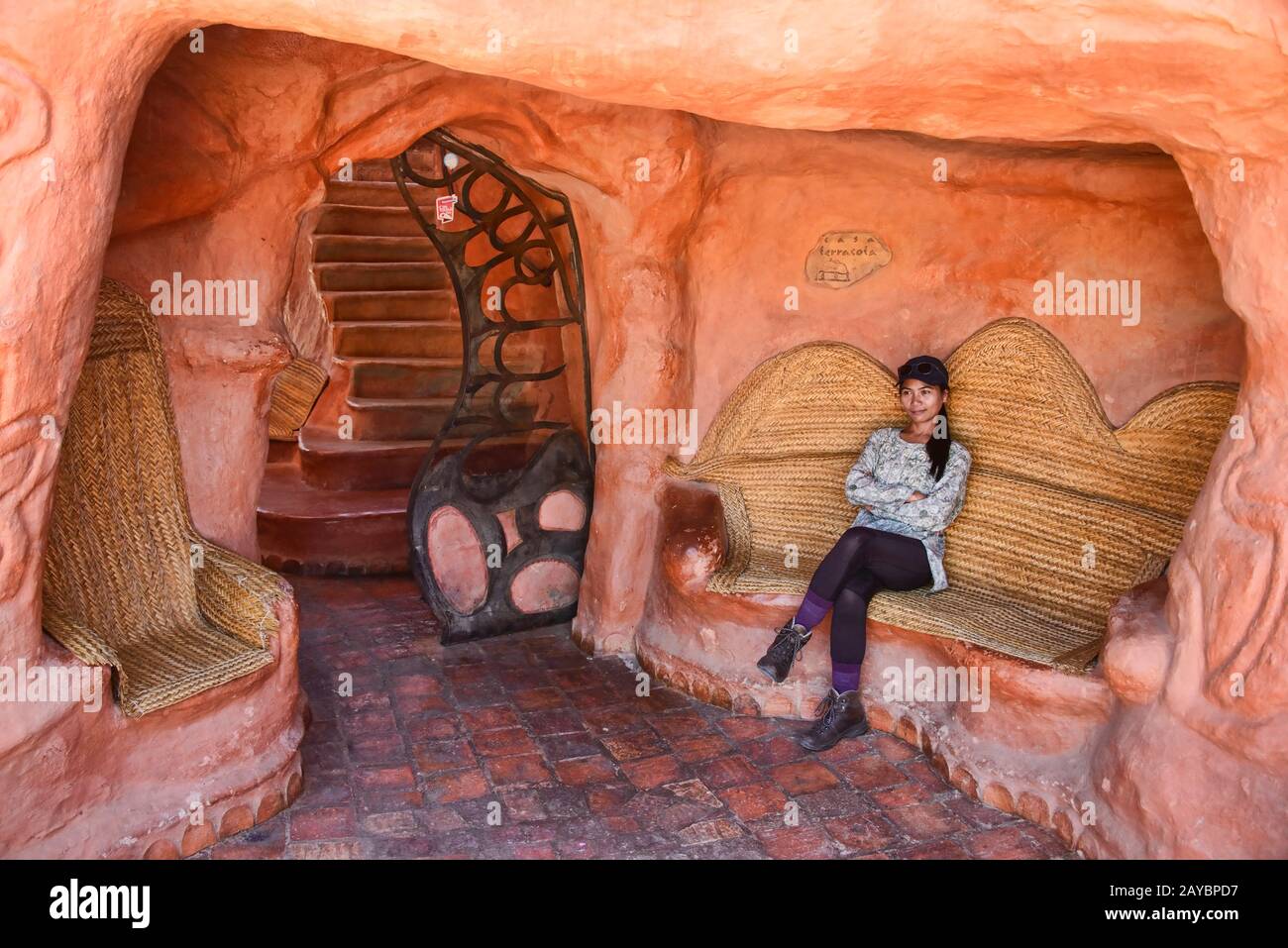 L'unica casa Terracota, interamente in argilla cotta, Villa de Leyva, Boyaca, Colombia Foto Stock