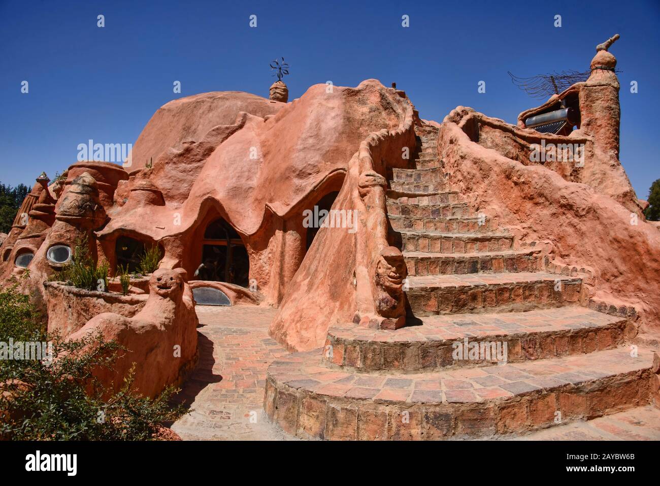 L'unica casa Terracota, interamente in argilla cotta, Villa de Leyva, Boyaca, Colombia Foto Stock