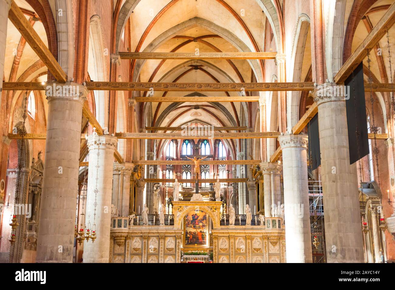 Basilica di Santa Maria gloriosa dei Frari a Venezia Foto Stock
