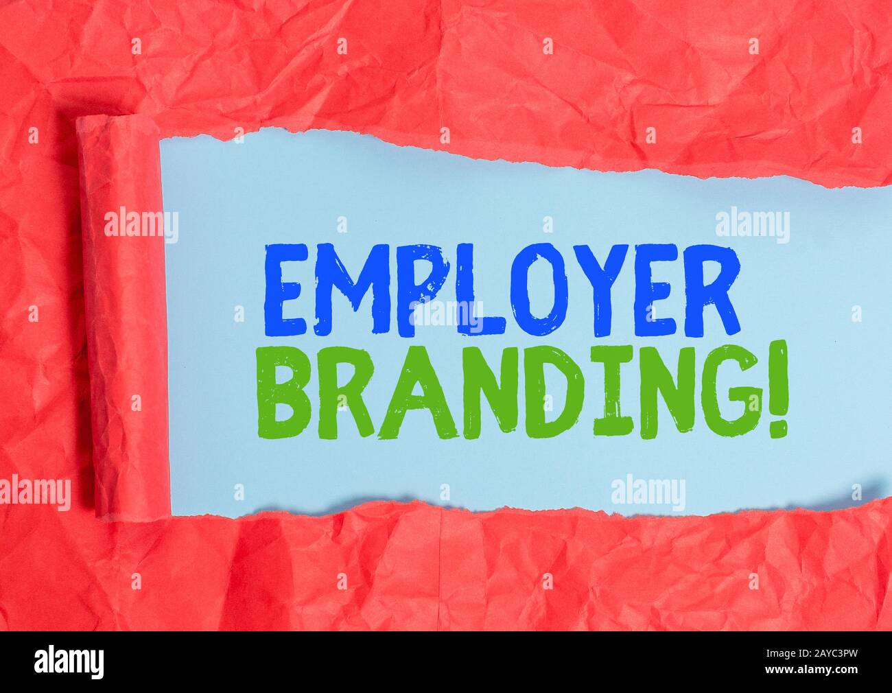 Nota di scrittura che mostra il Branding del datore di lavoro. Foto di affari che mostra la promozione della scelta del datore di lavoro dell'azienda al gruppo bersaglio desiderato. Foto Stock