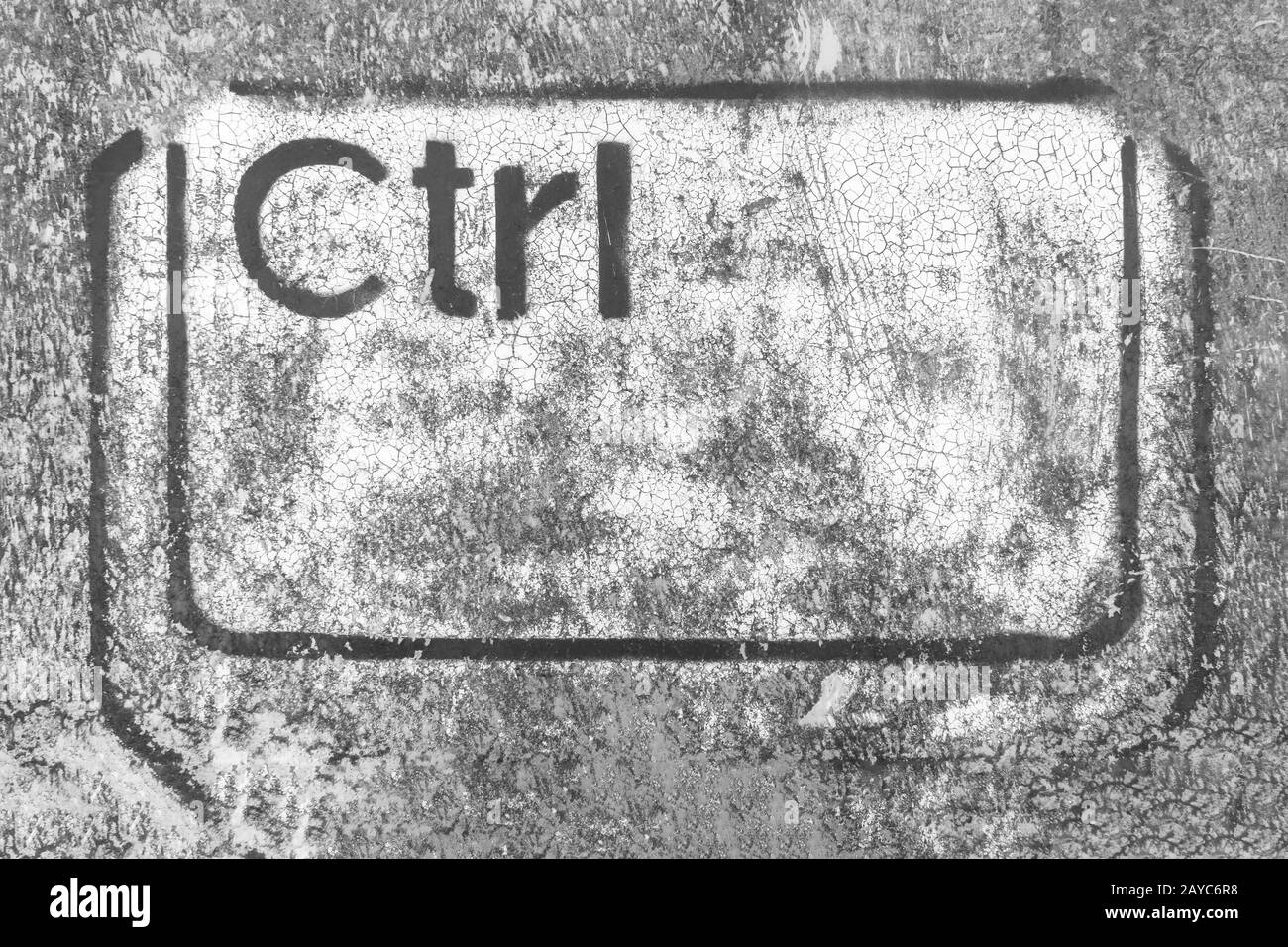 Grunge graffiti raffiguranti il tasto Ctrl Foto Stock