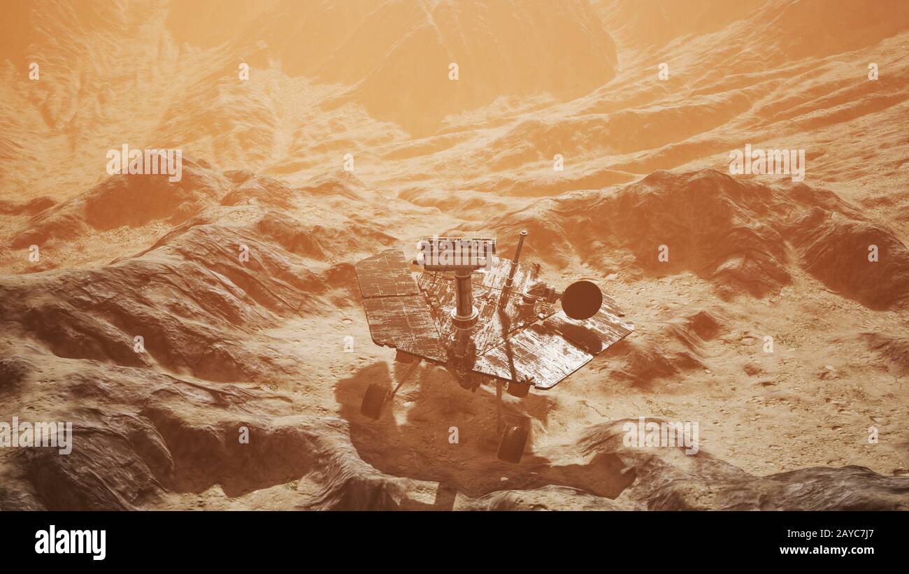 Opportunità Marte ad esplorare la superficie del pianeta rosso Foto Stock