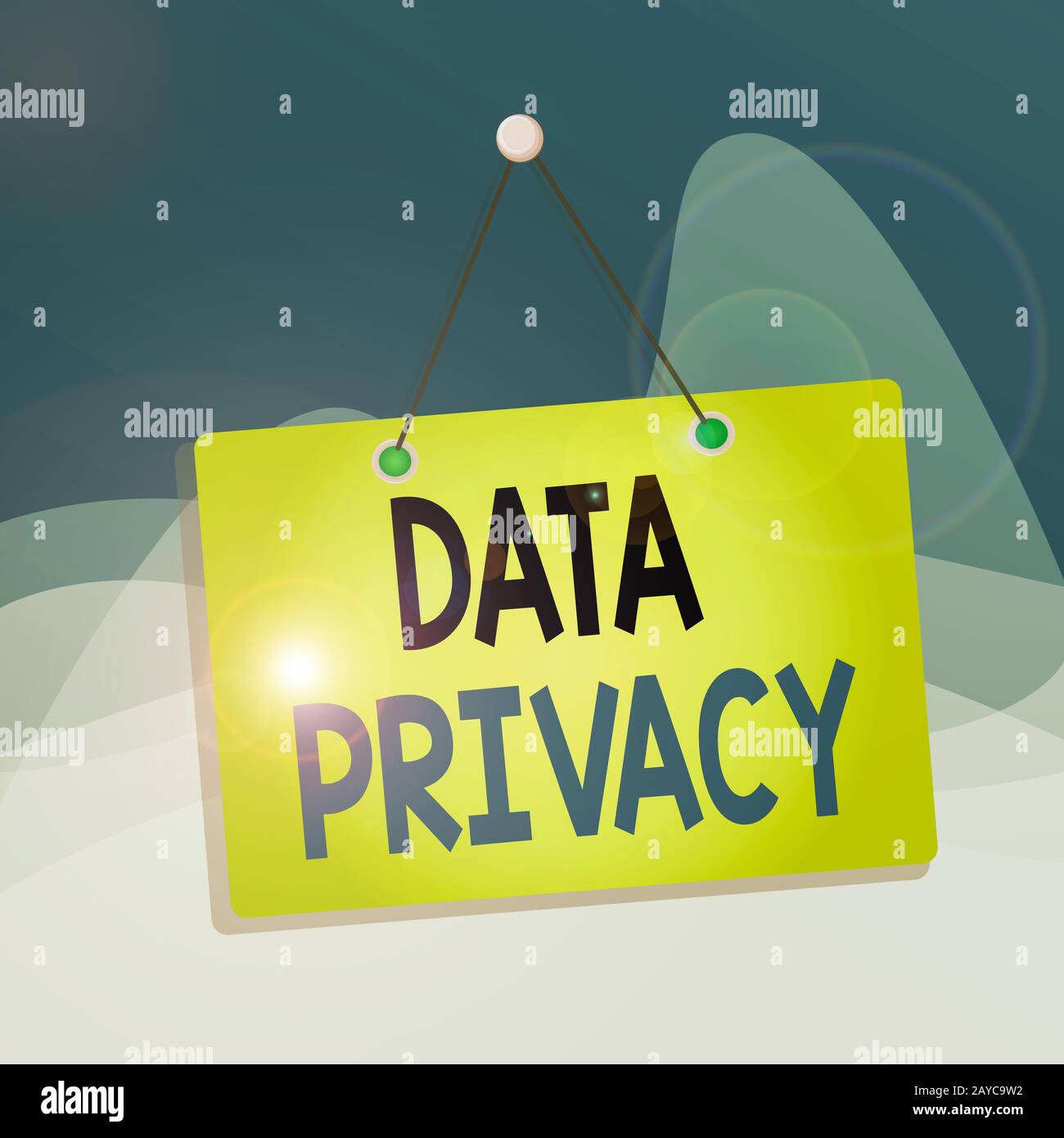 Nota di scrittura che mostra la privacy dei dati. Foto aziendali che mostrano la protezione dei dati sensibili da terzi non collegati Memo remi Foto Stock