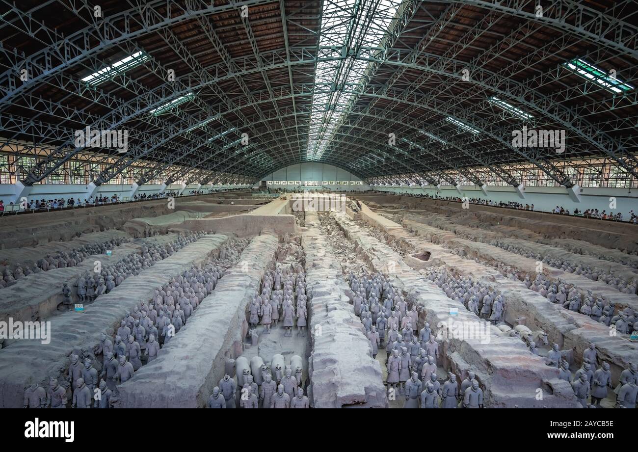 Soldati di argilla dell'esercito di Terracota Foto Stock