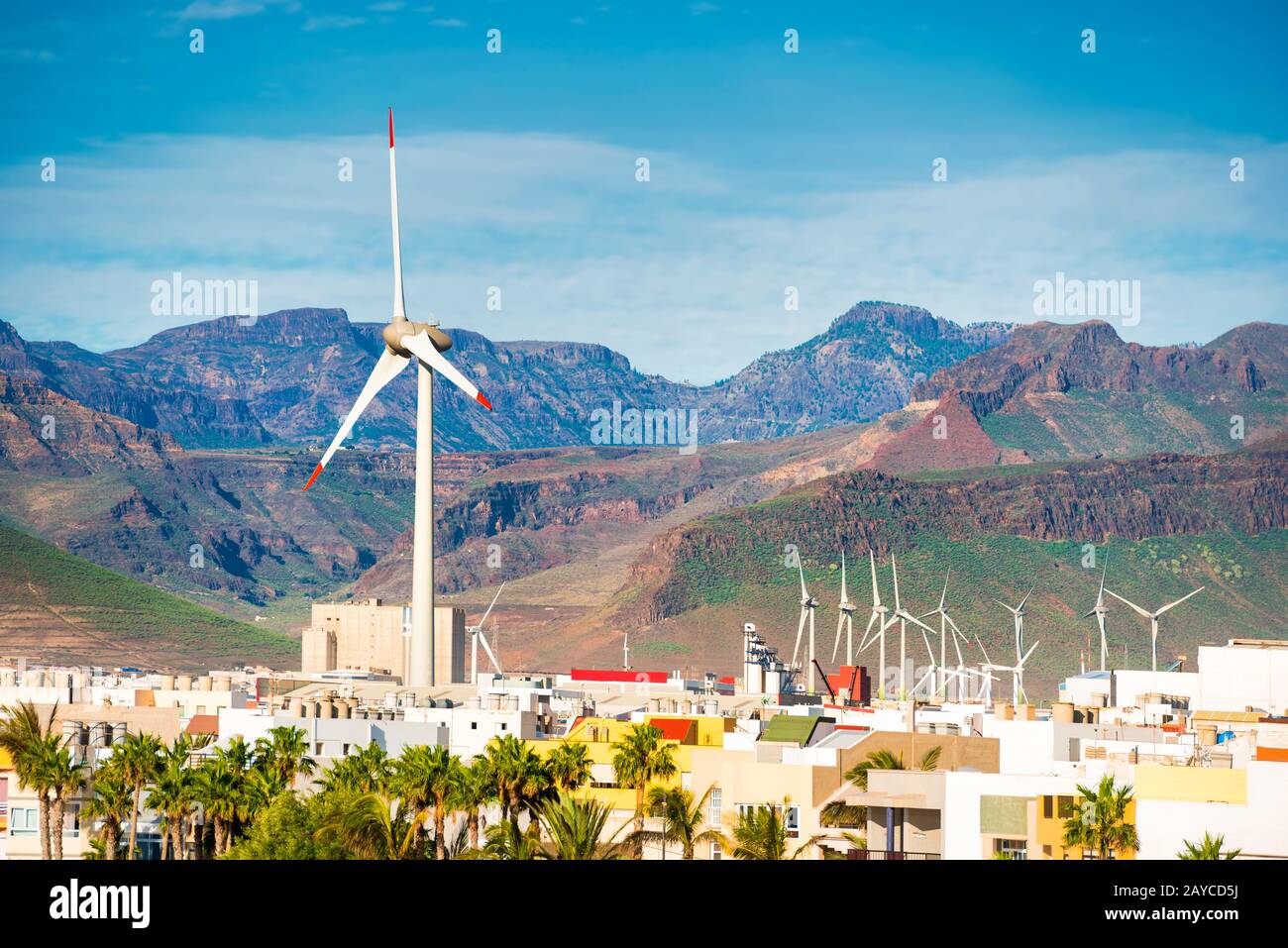 Turbine eoliche alle isole Canarie Foto Stock