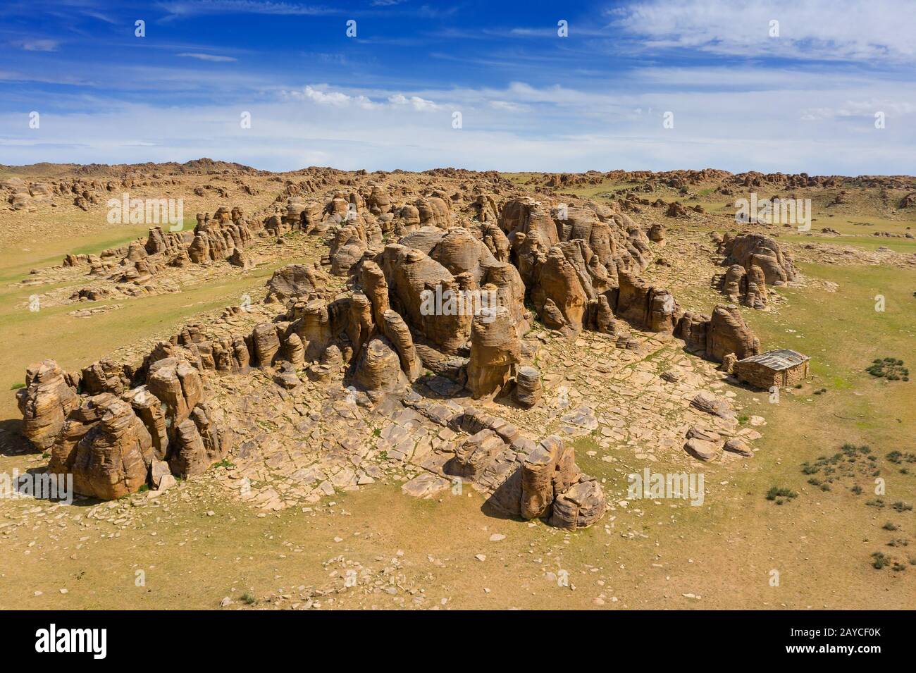 Le formazioni rocciose e pietre in Mongolia Foto Stock