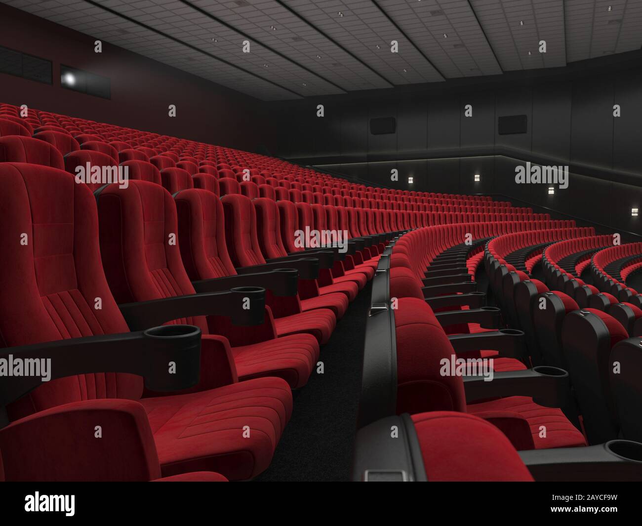 3D rendering cinema moderno Foto Stock