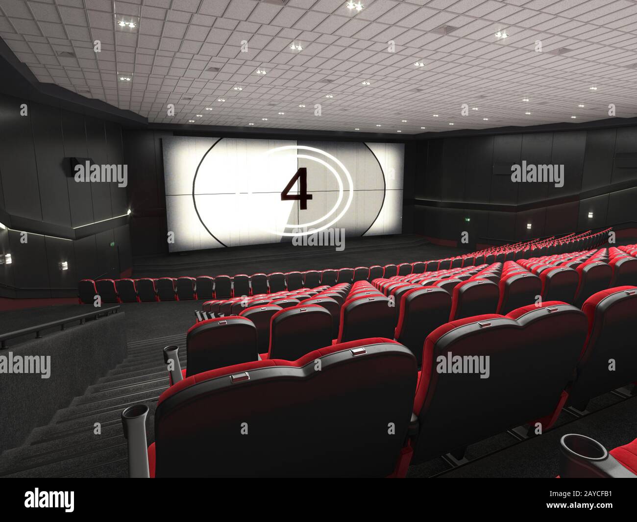 3D rendering cinema moderno Foto Stock