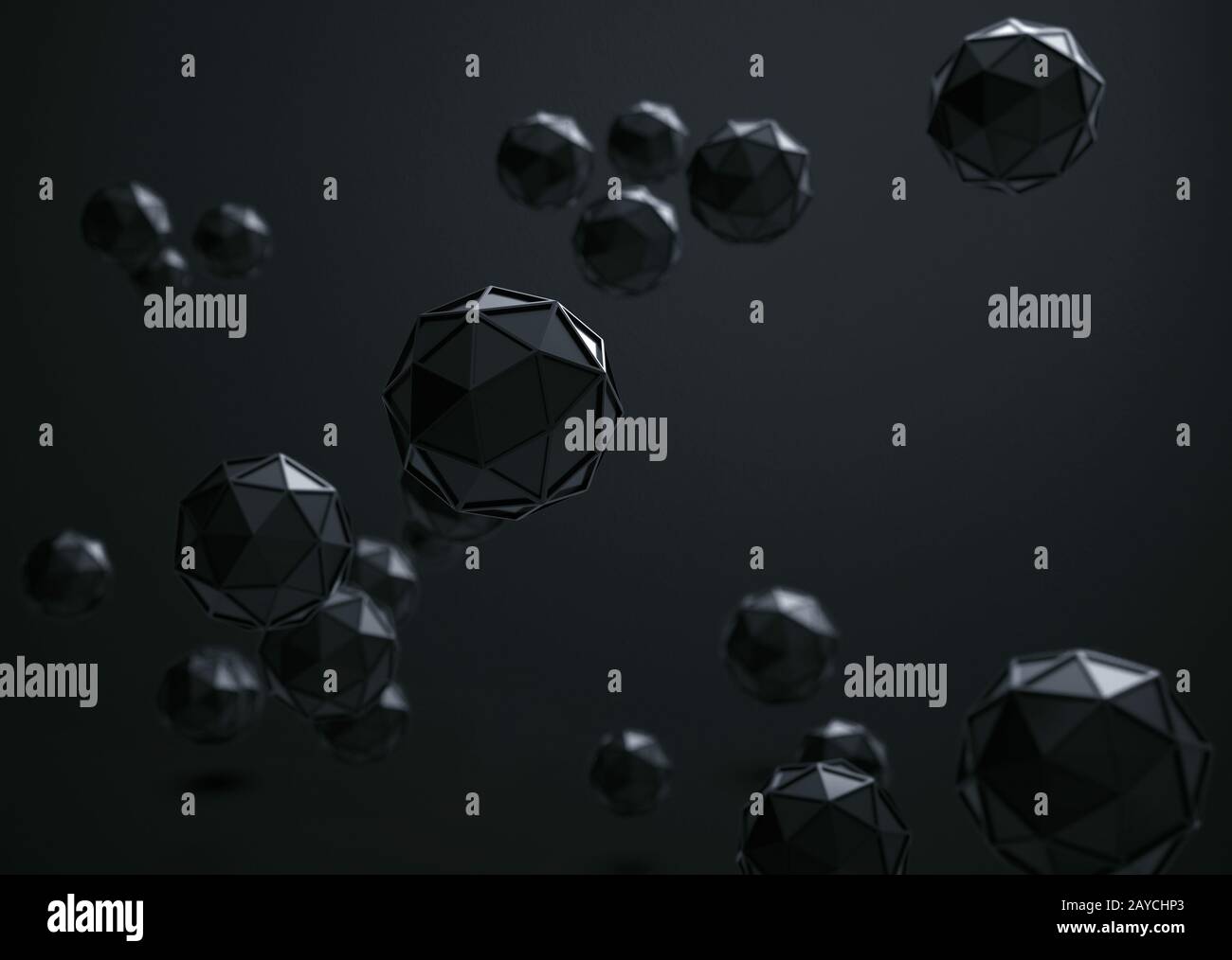 Rendering 3d delle forme geometriche di Icosaedro Foto Stock