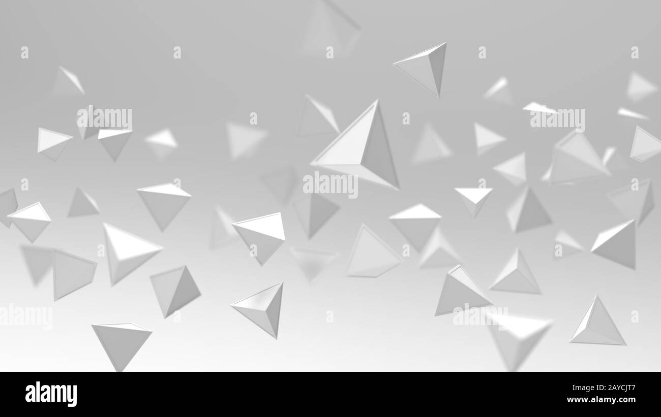 rendering 3d di forme geometriche triangolari Foto Stock