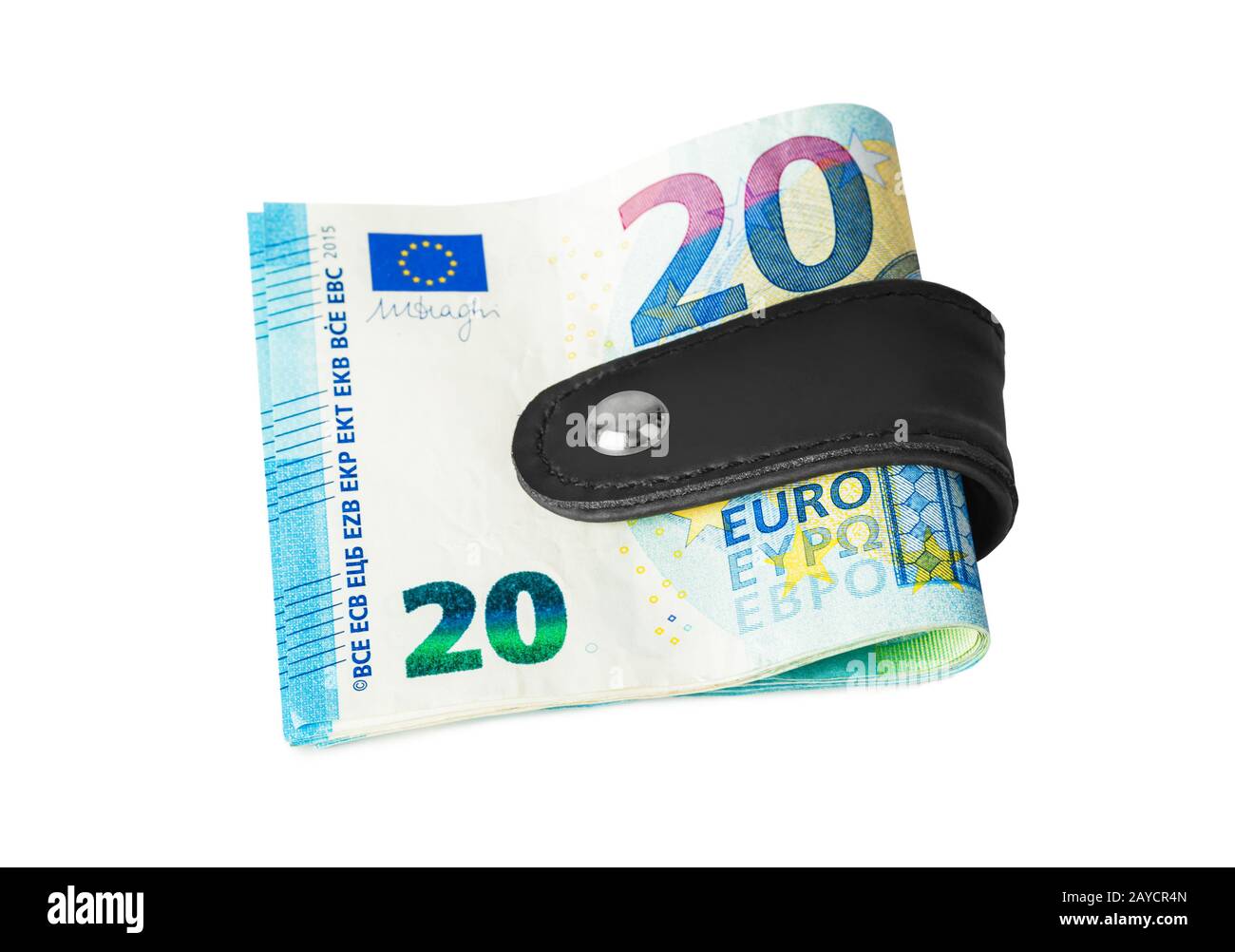 Clip di denaro con un mazzo di euro Foto Stock