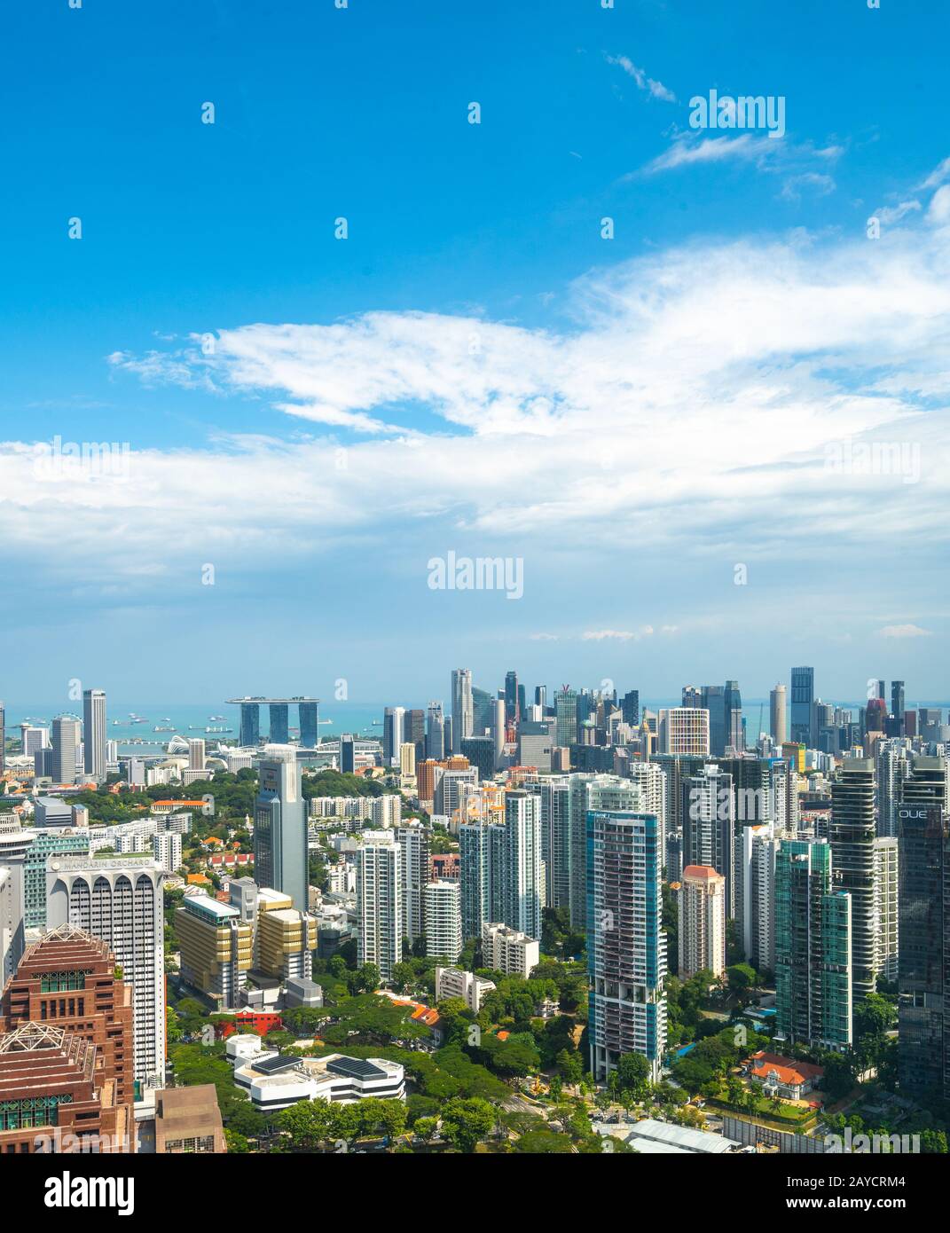 Panorama dello skyline di Singapore Foto Stock