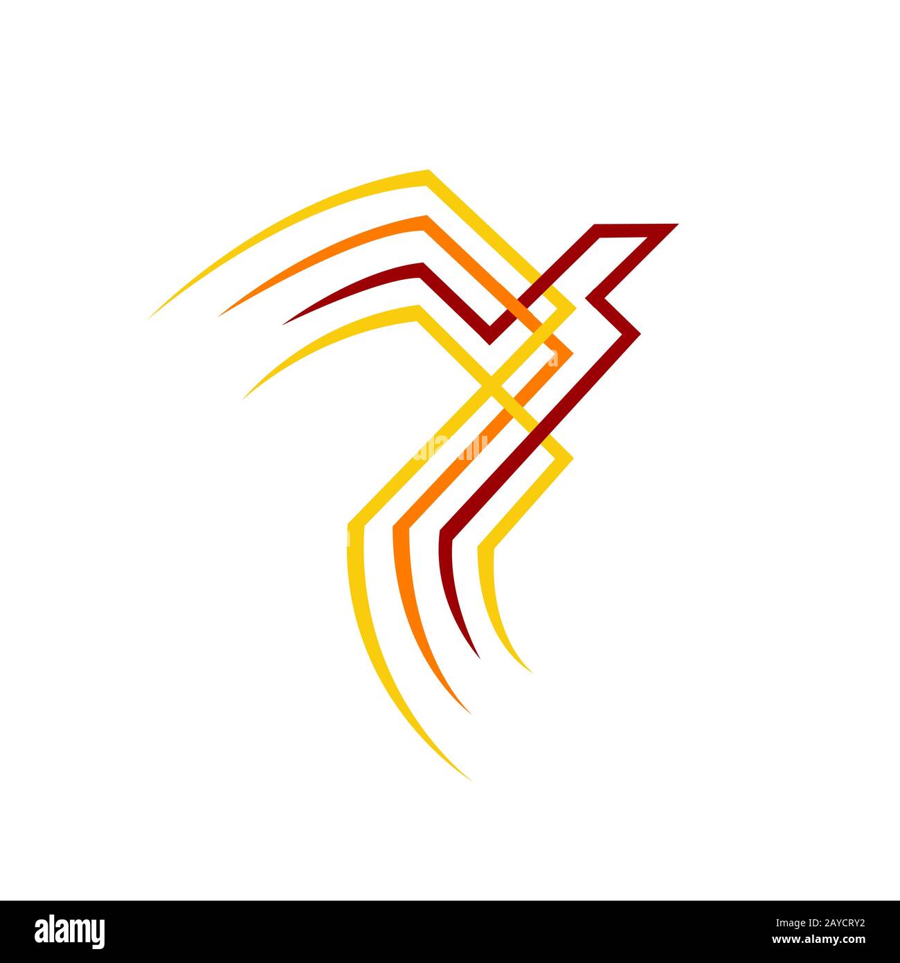 grafica di illustrazioni vettoriali per disegno con logo fire phoenix Illustrazione Vettoriale