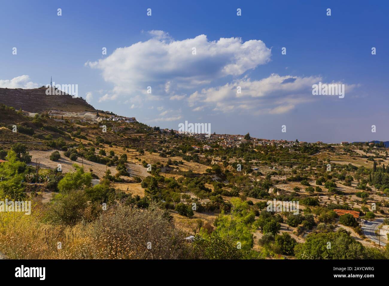 Villaggio di montagna Lefkara sull'isola di Cipro Foto Stock