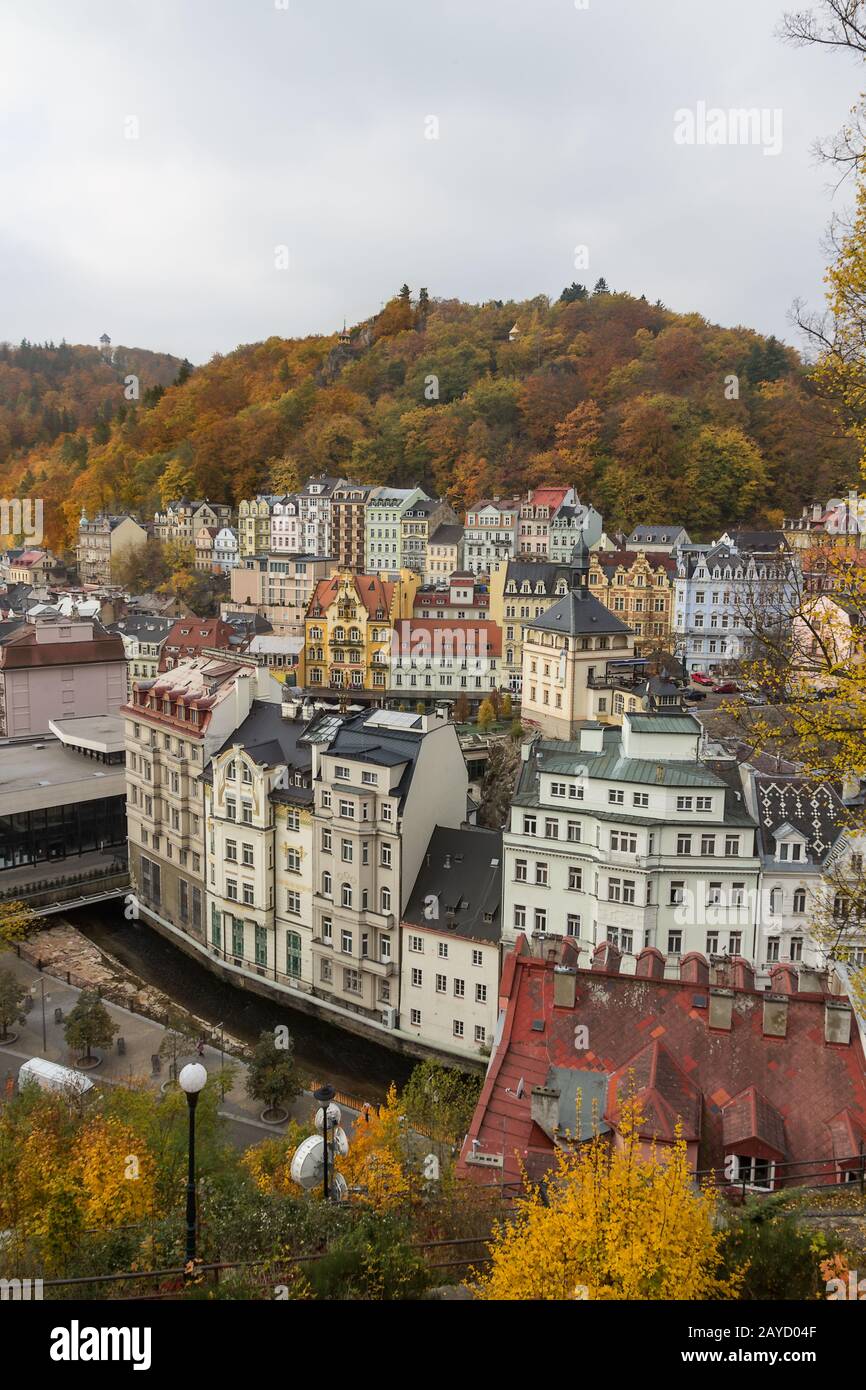 Centro storico di Karlovy Vary Foto Stock
