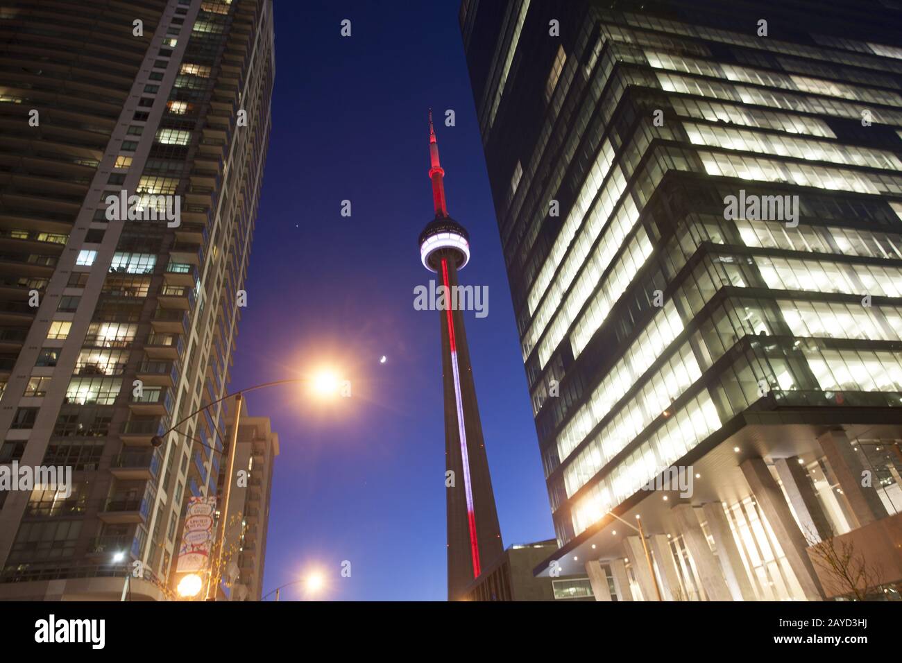 Foto notturna della città di Toronto Foto Stock