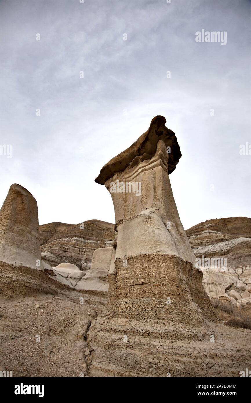 Badlands Alberta hoo doo Foto Stock