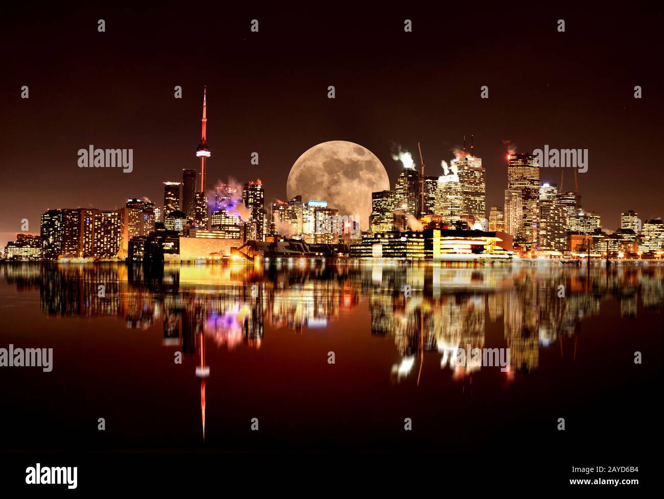 Full Moon Toronto Foto Stock