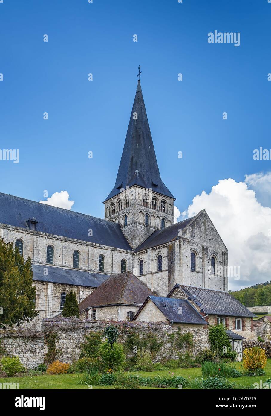 Abbazia di Saint-Georges, Boscherville, Francia Foto Stock