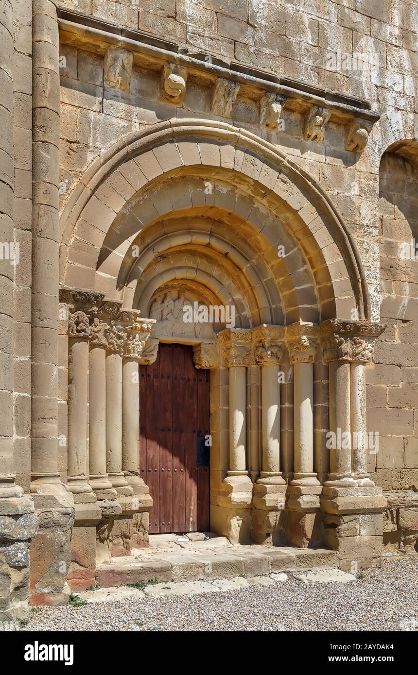 Chiesa di Santiago de Aguero, Aragona, Spagna Foto Stock